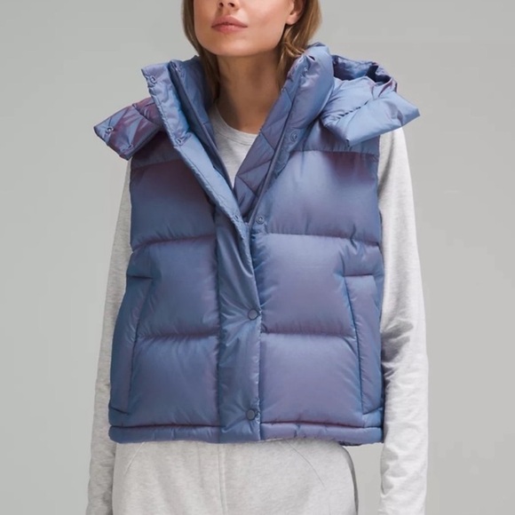 lululemon athletica Jackets & Blazers - Lululemon Wunder Puff Cropped Vest *heathered wild indigo